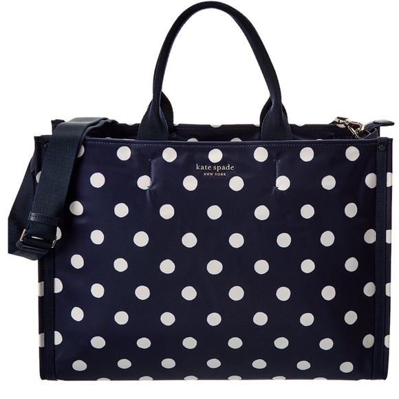 Kate Spade Sunshine Dot Printed Fabric Large Work Laptop Lightweight Tote - Picture 5 of 7